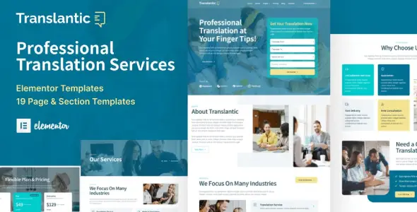 Translantic – Translation Service Agency Elementor Template Kit